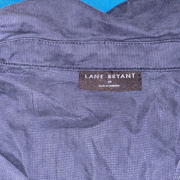 Lane Bryant Utility Jumpsuit Size 24 Navy Blue Button Front Belted NWT - Picture 4 of 12